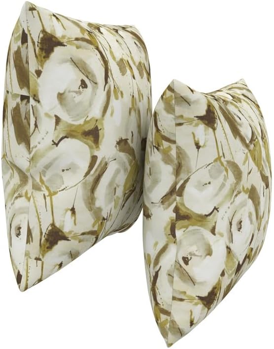 Covers & All Sunbrella Indoor/Outdoor Throw Pillows, Square Throw Pillows Inserts with Covers Set of 2 (Marcello Willow, 16x16)