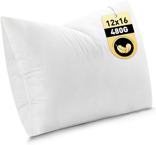 MIULEE 12x16 Inch Down Feather Pillow Insert,Fluffy and Comfy Throw Pillow with Cotton Fabric for Bed Couch and Sofa
