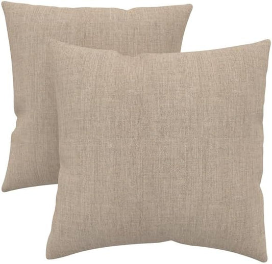 Covers & All Sunbrella Indoor/Outdoor Square Throw Pillows Inserts with Covers, Water Resistant & UV Fade Resistant Set of 2 (Cast Ash, 16x16)
