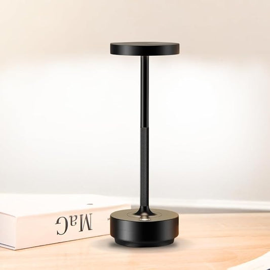 Cordless Table Lamp Rechargeable - Waterproof, Touch 3-Color Lighting Portable LED Table Light for Outdoor,Patio,Restaurant.(Black)