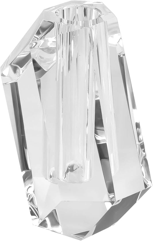 Crystal Vase, Premium Clear Flower Vase, Wedding & Anniversary Centerpiece, Handcrafted Diamond Facets, Home Decor