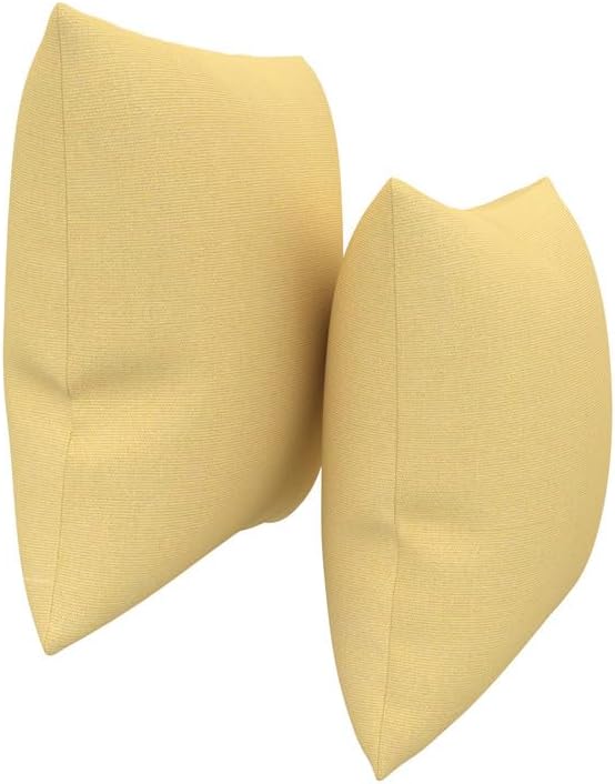 Covers & All Sunbrella Indoor/Outdoor Throw Pillows, Square Throw Pillows Inserts with Covers Set of 2 (Canvas Wheat, 16x16)