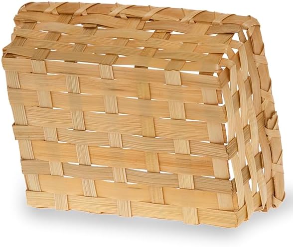 Bamboo Rectangular Tray Bread Bowl Multipurpose Gift Food Storage Decorative Basket - 12 Pack Bulk Supply Set