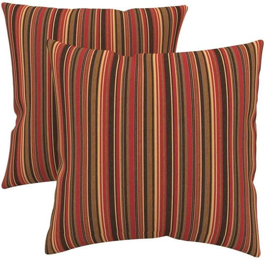 Covers & All Sunbrella Indoor/Outdoor Throw Pillows, Square Throw Pillows Inserts with Covers Set of 2 (Dorsett Cherry, 16x16)