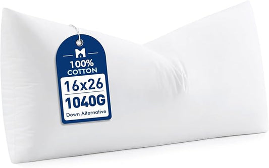 MIULEE 16x26 Down Alternative Pillow Insert, Fluffy Soft Throw Pillow for Couch Bed Sofa Plush Luxury Lumbar Support