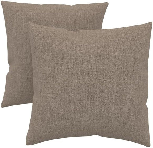 Covers & All Sunbrella Indoor/Outdoor Throw Pillows, Square Throw Pillows Inserts with Covers Set of 2 (Cast Shale, 16x16)