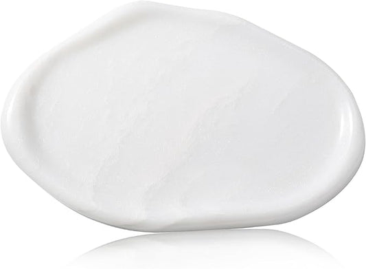 BCS Marble Jewelry Tray Trinket Dish, Decorative Cloud Vanity Key Tray for Women, Perfume Ring Holder Dish for Ring Earring, Cute Jewelry Plate Bowl Aesthetic Room Decor（White）