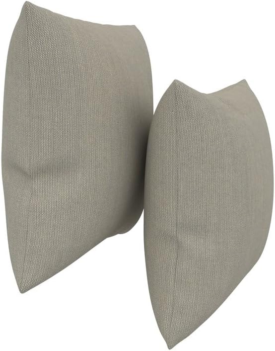 Covers & All Sunbrella Indoor/Outdoor Square Throw Pillows Inserts with Covers, Water Resistant & UV Fade Resistant Set of 2 (Spectrum Dove, 16x16)