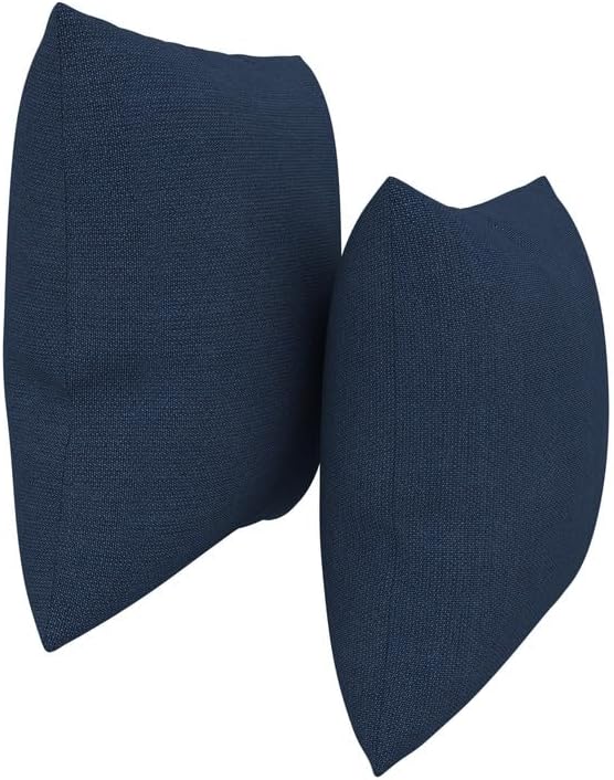 Covers & All Belenos Indoor/Outdoor Throw Pillows, Square Throw Pillows Inserts with Covers Set of 2 (Belenos Specialty Sumatran Blue, 16x16)