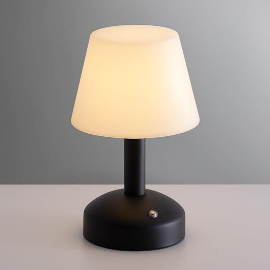KDG Modern Cordless Small Table Lamps, Portable LED Dimmable Desk Lamp, 4000mAh Rechargeable Battery Operated Lighting for Restaurant/Bedroom/Bedside/Bar/Outdoor/Camping/Night Light(Black)