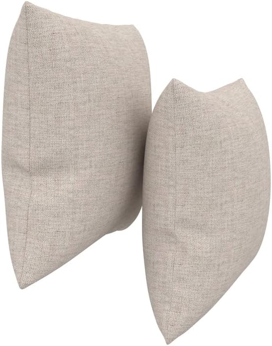 Covers & All Sunbrella Indoor/Outdoor Throw Pillows, Square Throw Pillows Inserts with Covers Set of 2 (Cast Silver, 16x16)