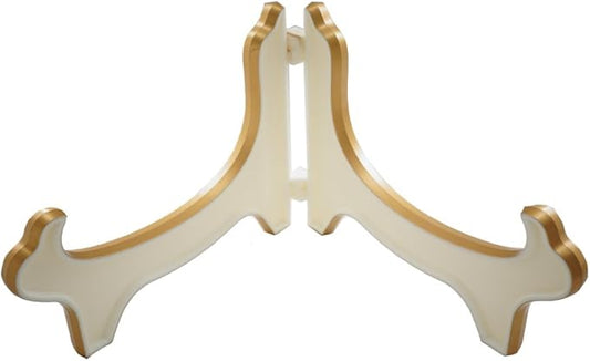 Artliving Display Stand Easel Bowl Stand for Display Large Deep Bowls, Platters and Deep Dishes White Gold