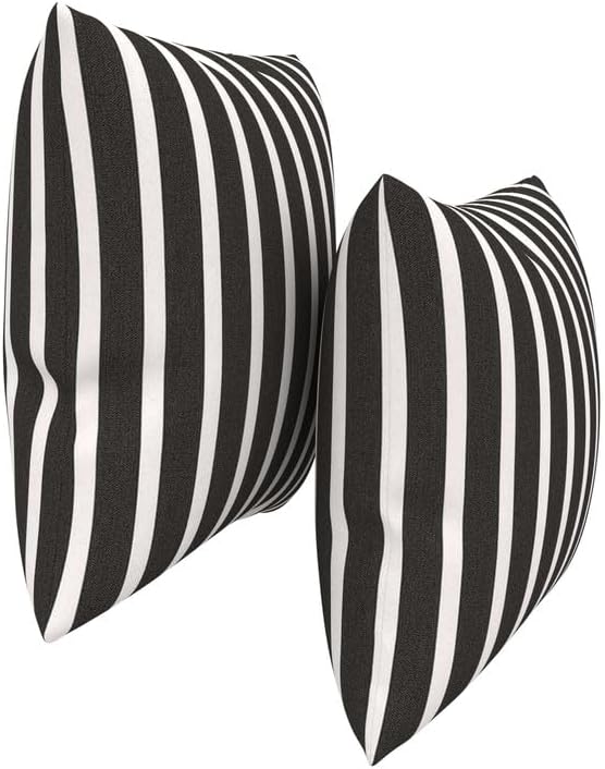 Covers & All Sunbrella Indoor/Outdoor Throw Pillows, Square Throw Pillows Inserts with Covers Set of 2 (Shore Classic, 16x16)