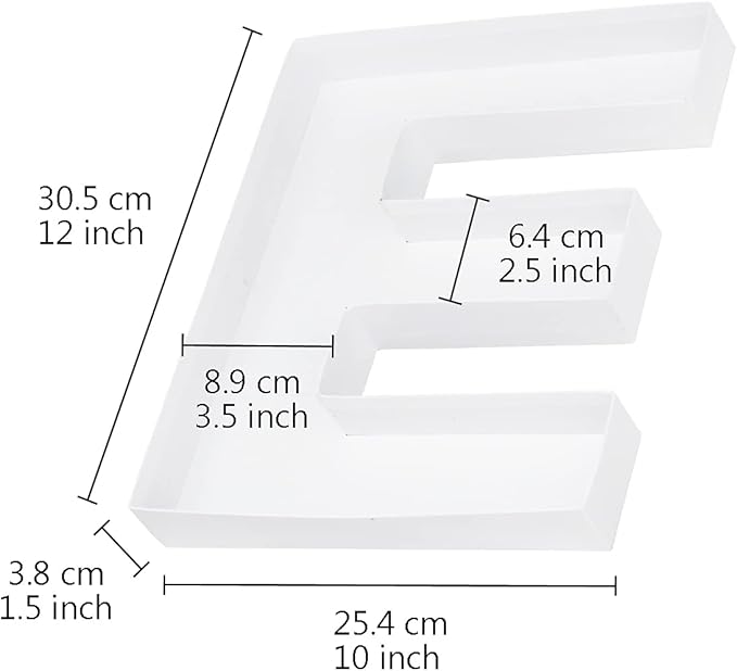WENPACK 12.5" Cardboard Letter Shaped Mache Decorative Strawberries Fillable Sweets Candy Box with Clear Lid (White, E)