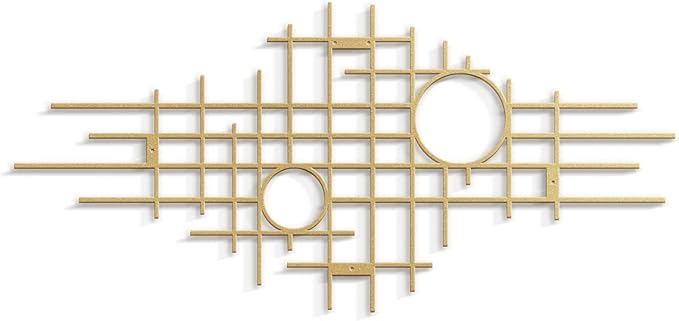SIGNLEADER Metal Wall Decor Round Circle Abstract Minimalist Modern Luxury Wall Sculpture Hangings 3D Statue Home Decoration for Living Room, Bedroom, Bathroom, Kitchen, Fireplace, Office - 18" Gold