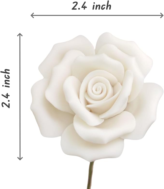 Handmade Porcelain 3D Ceramic Rose Flower, Eternal Flower Decoration for Home Office Decor, Creative Desktop vases, Porcelain Decorations, Set of 9 (Colour)