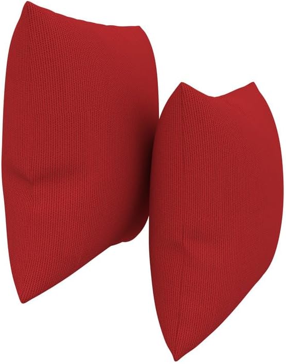 Covers & All Sunbrella Indoor/Outdoor Throw Pillows, Square Throw Pillows Inserts with Covers Set of 2 (Spectrum Cherry, 16x16)