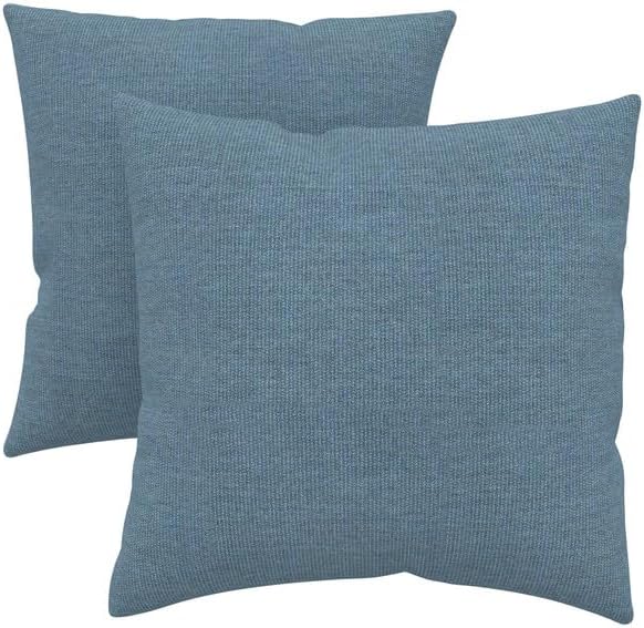 Covers & All Sunbrella Indoor/Outdoor Throw Pillows, Square Throw Pillows Inserts with Covers Set of 2 (Spectrum Denim, 16x16)