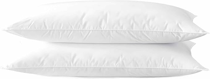 Ultra Thin Flat Soft Bed Pillows King Size Set of 2 Pack for Sleeping 20"x36", Hypoallergenic Skin Friendly Machine Washable