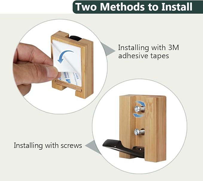 JSVER Wooden Wall Hooks Wall Mounted Wall Hooks, Single Organizer Hook Rack, Folding Wood Wall Hangers, Wall Coat Rack Hooks for Hanging Clothes, Hats, Bags, Towels, Keys (6PCS/Set)