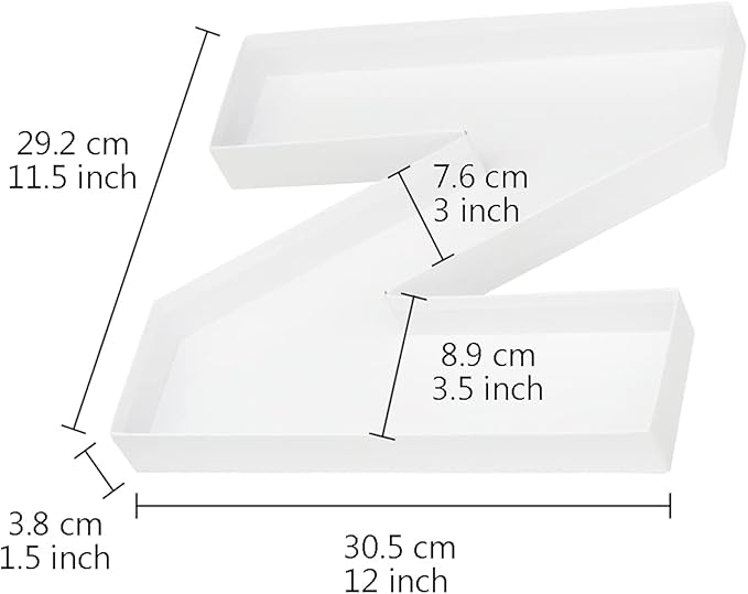 WENPACK 12.5" Cardboard Fillable Letter Shaped Mache Charcuterie Sweets Candy Decorative Box with Clear Lid (White, Z)