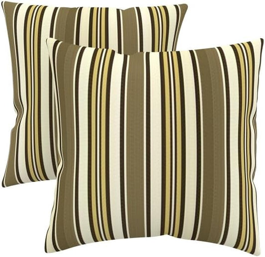 Covers & All Sunbrella Indoor/Outdoor Throw Pillows, Square Throw Pillows Inserts with Covers Set of 2 (Anthony Praline, 16x16)