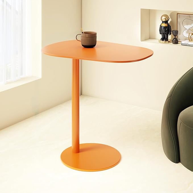 C Shaped Side Table End Coffee Tables, Aesthetics Minimalist Accent Tables, Multifunction Oval Metal Side Tables for Living Room Bedroom Sofa Balcony Couch Patio Yard Garden Indoor & Outdoor