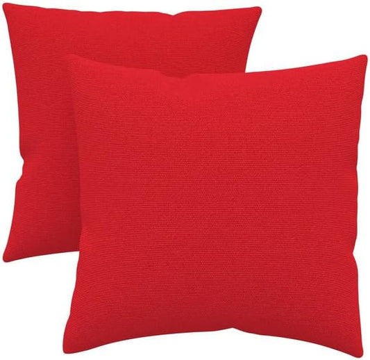 Covers & All Sunbrella Indoor/Outdoor Throw Pillows, Square Throw Pillows Inserts with Covers Set of 2 (Canvas Jockey Red, 16x16)