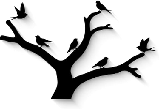 GlintHome Outdoor Metal Wall Art Sculptures - Birds on Branch Silhouette Wall Decor Hanging Wall Sculpture for Home Balcony Garden