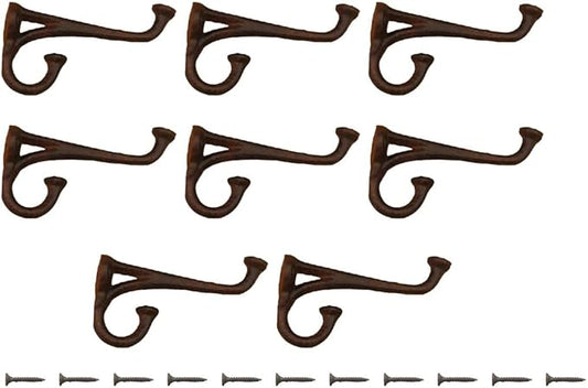 Midwest Craft House 8 Rustic Cast Iron Coat Hat Wall Hooks Restore School Farm Towel Bath Kitchen