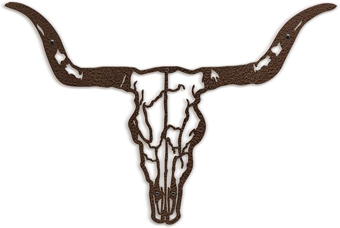 SIGNLEADER Metal Wall Art Decor Bull Head Minimalist Modern Abstract Wall Sculpture Hangings Home Decoration for Living Room, Bedroom, Bathroom, Kitchen, Outdoor - 18" Bronze