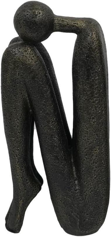 Thinker Decorative Bookends for Shelves, 1 Pair Heavy-Duty Book Ends Holder, Resin Book Stopper for Office Home Living Room Decor