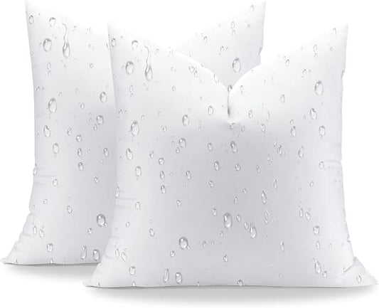 Artscope 22x22 Outdoor Pillow Inserts, Synthetic Down Waterproof Throw Pillow Inserts (Pack of 2), Decorative Outdoor Pillows for Couch Sofa Bed Patio Furniture