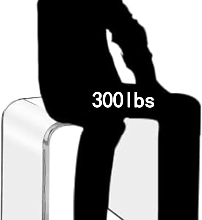 Acrylic 15 Inch Small Stool, Clear Acrylic Step Stool for Kids and Adults, Water-Resistant Shower Stool, Modern Bathroom Stool, 200 lbs Weight Capacity