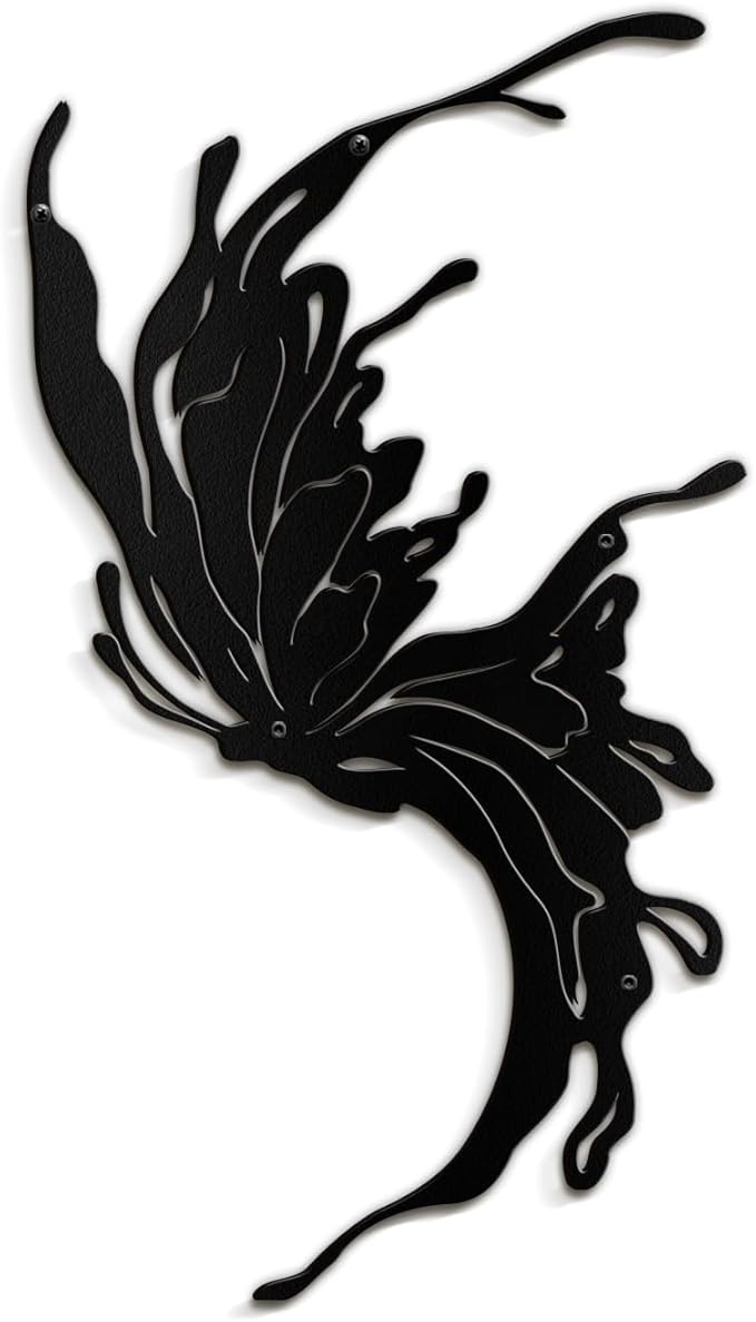 SIGNLEADER Metal Wall Art Decor All Black Flying Bird Minimalist Modern Abstract Wall Sculpture Hangings Home Decoration for Living Room, Bedroom, Bathroom, Kitchen, Outdoor - 18" Black