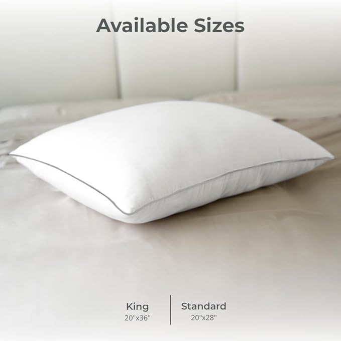 Cariloha Aloha Soft Down Alternative Pillow | White | Standard | 32" x 20" | 100% Down Alternative Fill with 100% Viscose Cover