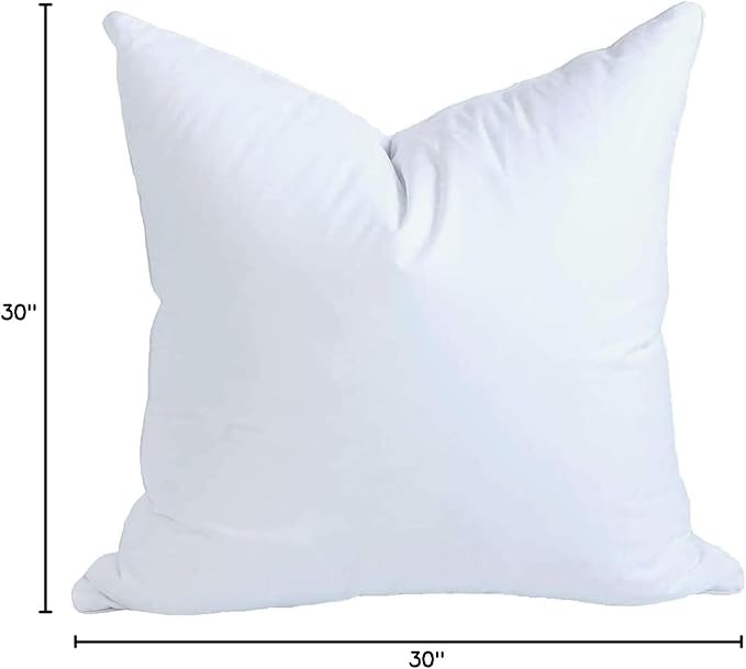 MoonRest® 30x30 Inch Synthetic Down Alternative Square Pillow Insert Form Stuffer for Sofa Shams, Decorative Throw Pillow, Cushion and Bed Pillow Stuffing - Hypoallergenic 30“X 30”