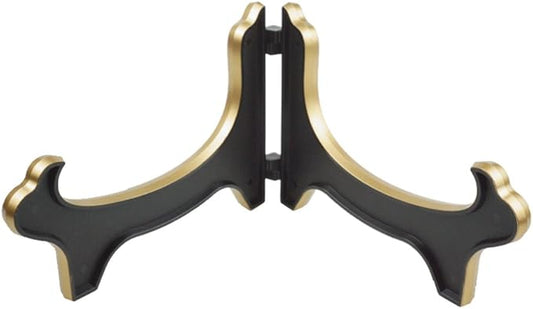 Artliving Display Stand Easel Bowl Stand for Display Large Deep Bowls, Platters and Deep Dishes Black Gold