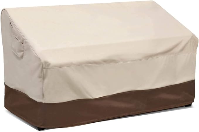 VAILGE Heavy Duty Patio Sofa Cover, 100% Waterproof Outdoor Sofa Cover, Large Lawn Patio Furniture Covers with Air Vent, Large(Standard), Beige & Brown