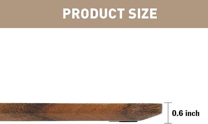 Premium Quality Durable Walnut Long Rectangular Wooden Plate 12"-100% Natural Wood Serving Plate for Coffee Table-Great Home Decor Platter for Breakfast & Dining