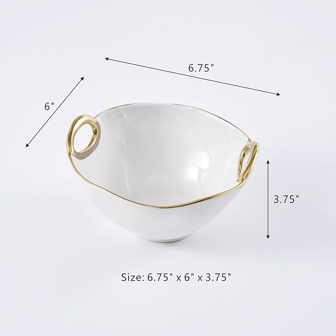Pampa Bay Medium Bowl (White and Gold)