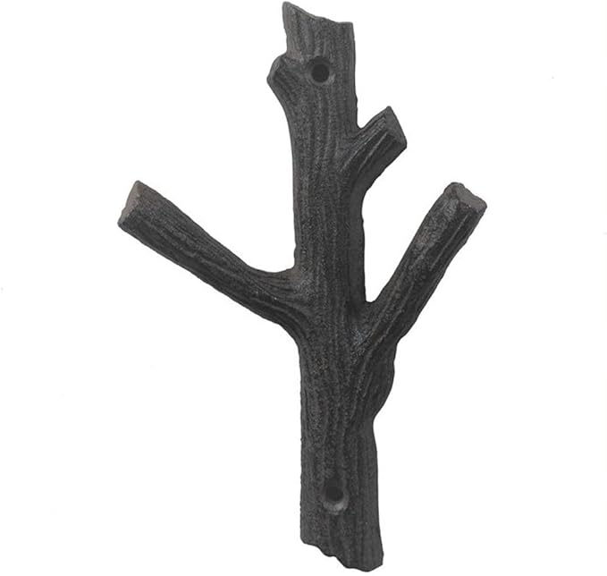 Comfy Hour Antique and Vintage Collection Cast Iron Double Key Coat Hooks (Brown)