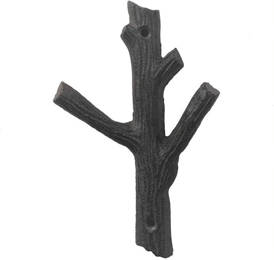 Comfy Hour Antique and Vintage Collection Cast Iron Double Key Coat Hooks (Brown)