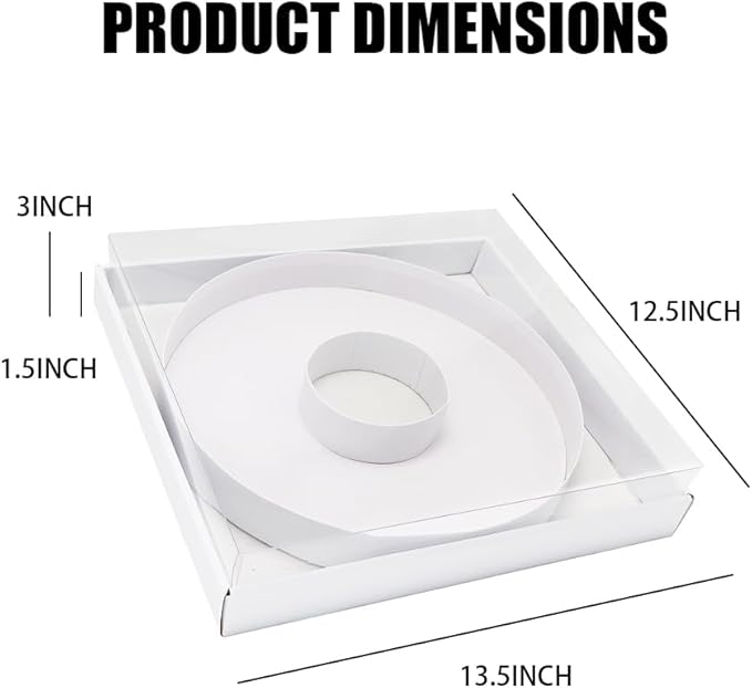 WENPACK 12.5" Cardboard Letter Shaped Mache Decorative Strawberries Fillable Sweets Candy Box with Clear Lid (White,O)