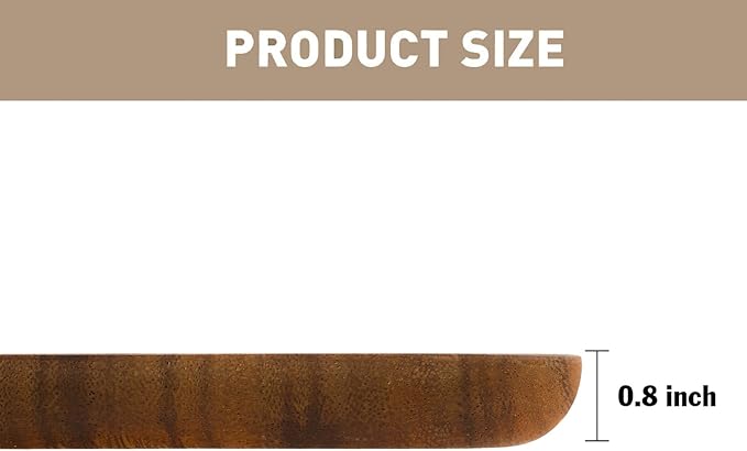 Premium Quality Durable Walnut Rectangular Wooden Plate 10"-100% Natural Wood Serving Plate for Coffee Table-Great Home Decor Platter for Breakfast & Dining
