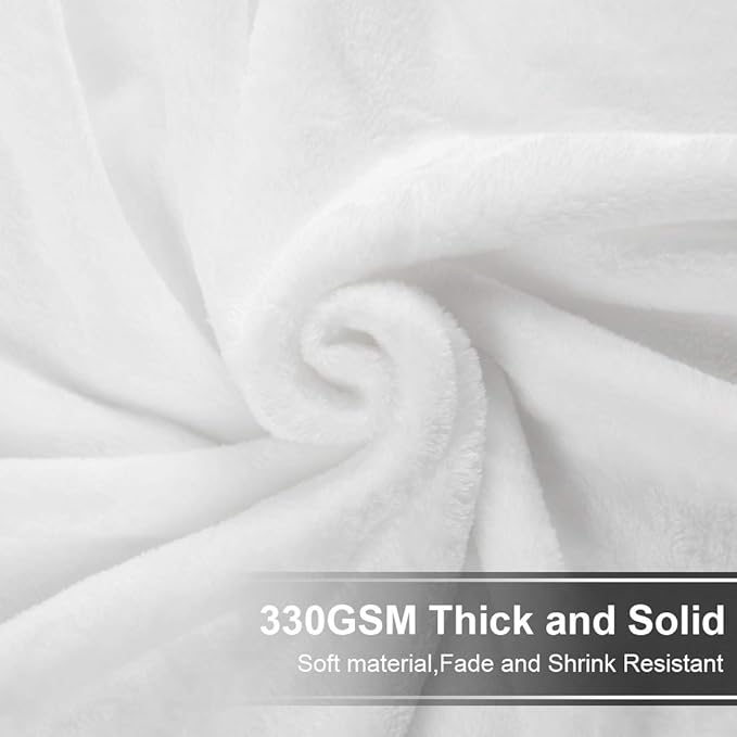 Soft Twin Size Blanket All Season Winter Warm Microplush Lightweight Thermal Fleece Blankets for Couch Bed Sofa,66x90 Inches,White