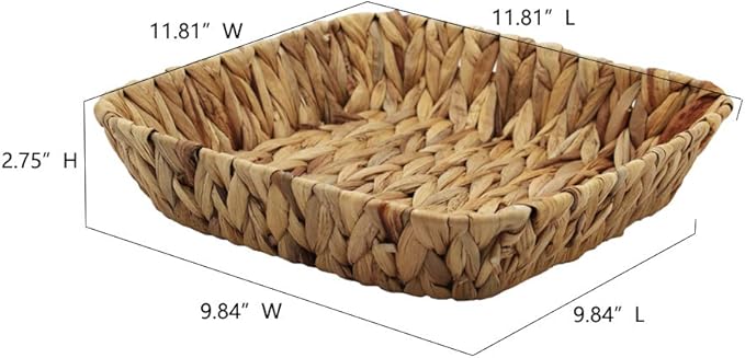 Grass Weaving Tray, Grass Storage Bins for Fruit or Tea,Arts and Crafts. (1) (Rectangle-2PCS)