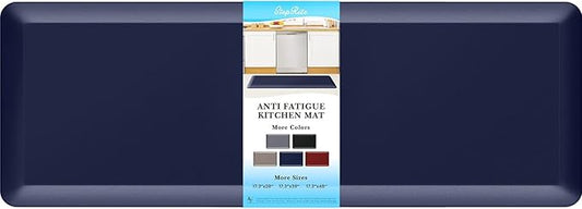 StepRite 4/5 Inch Thick Kitchen Mat Anti Fatigue Mat Kitchen Rugs Kitchen Decor Non-Slip, Stain & Water Resistant, Kitchen Mats Desk Mat for Kitchen, Office, Workshop, Blue, 17'' x 47''