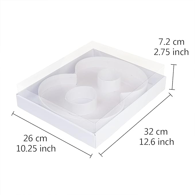 WENPACK 12.5" Fillable Cardboard Number Shaped Box With Clear Lid Birthday Treat (White, 8)