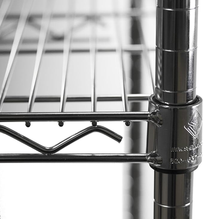 Shelving Inc. 8" d x 24" w Chrome Wire Shelving with 2 Tier Shelves, Weight Capacity 800lbs Per Shelf